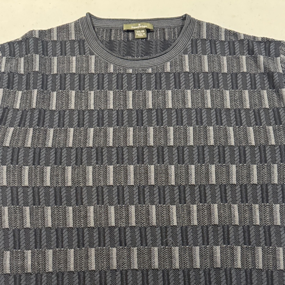 Ermenegildo Zegna Black and Gray Crewneck Sweater